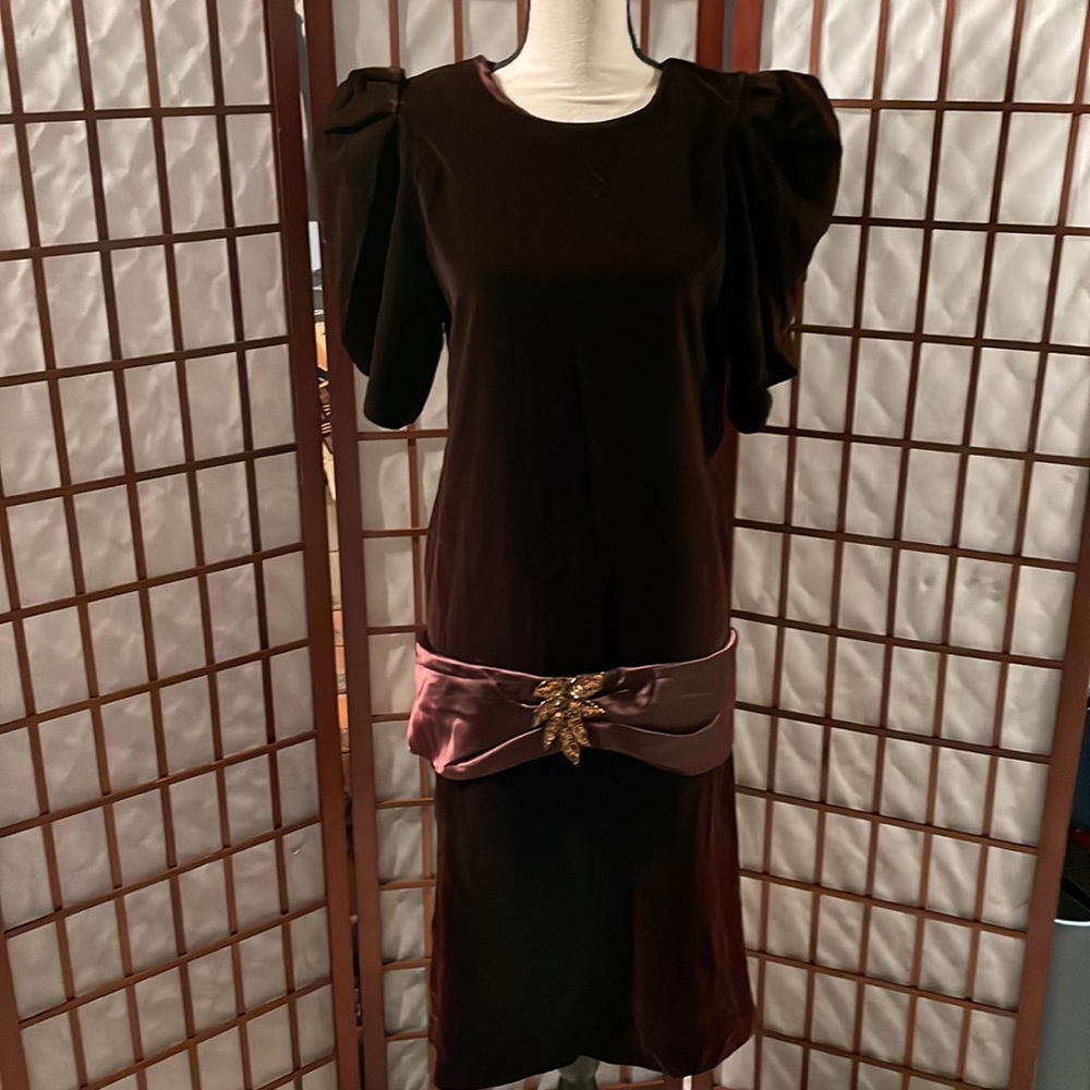 Vintage After Dark Maroon dress - 9/10
